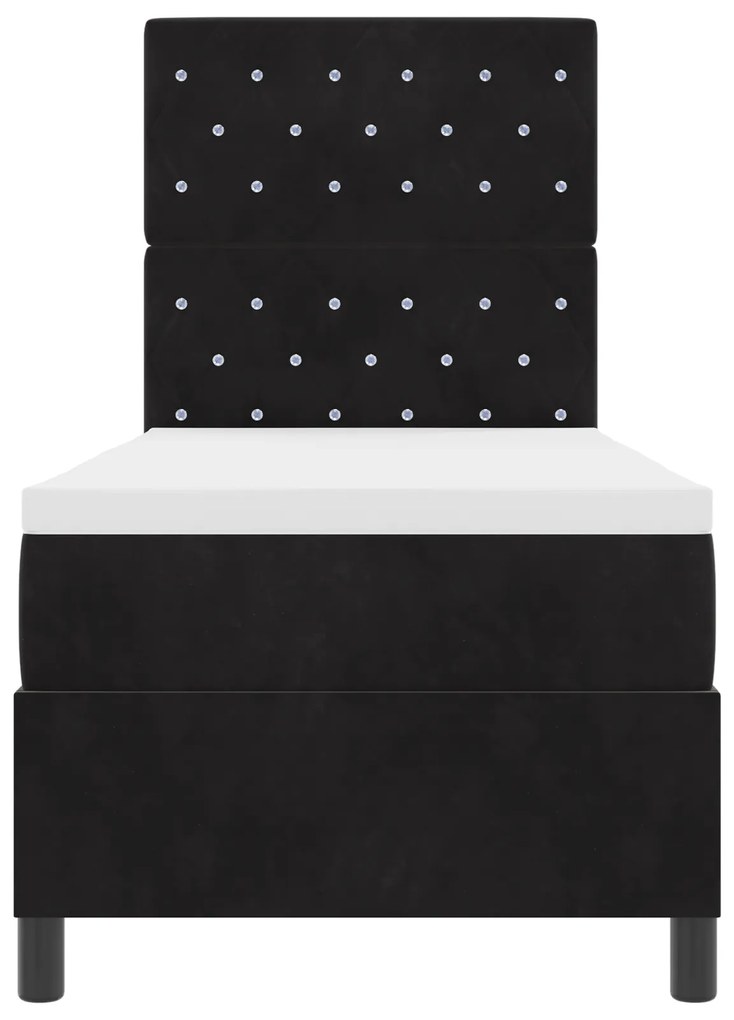 Cama Box com Colchão vidaXL Preto 80x200 cm Veludo