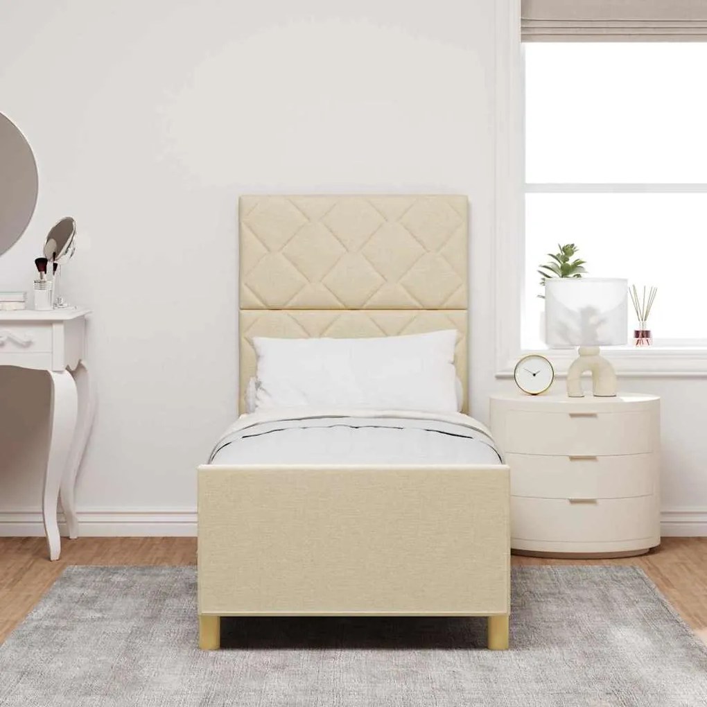 Cama vidaXL Creme 80x200 cm Tecido