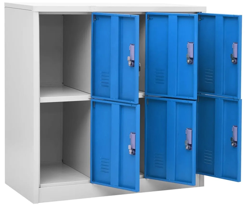 Cacifos 5 pcs 90x45x92,5 cm aço cinzento-claro e azul
