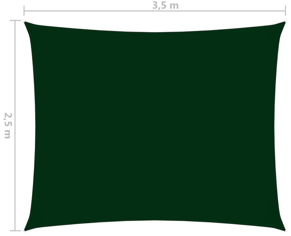 Para-sol vela tecido oxford retangular 2,5x3,5 m verde-escuro