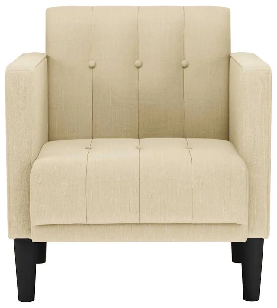Poltrona com apoio de braços 53 cm tecido creme
