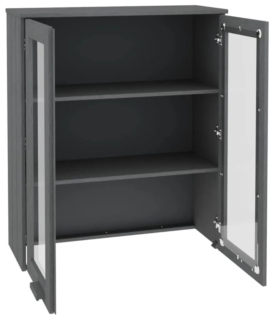 Topo p/ armário alto HAMAR 85x35x100 pinho maciço cinza-escuro
