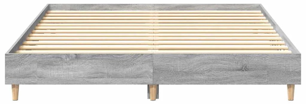 Estrutura de cama sem colchão 140x200 cm cinzento sonoma