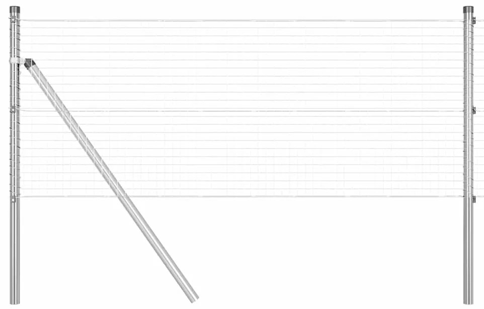 Cerca de Fio Soldado com 13 Postes 0.4x25 m Aço Galvanizado