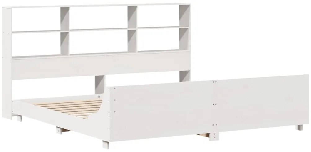 Cama sem colchão 180x200 cm madeira de pinho maciça branco