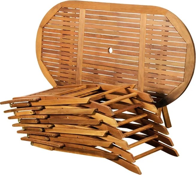 Conjunto de jardim Boston 7 peças em madeira de acácia