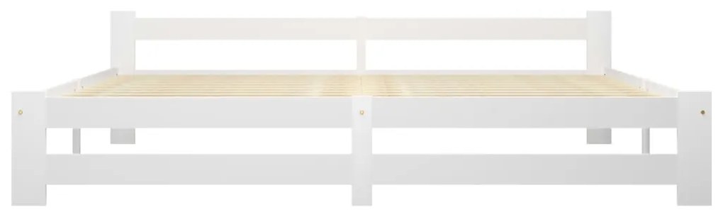Estrutura de cama 200x200 cm pinho maciço branco