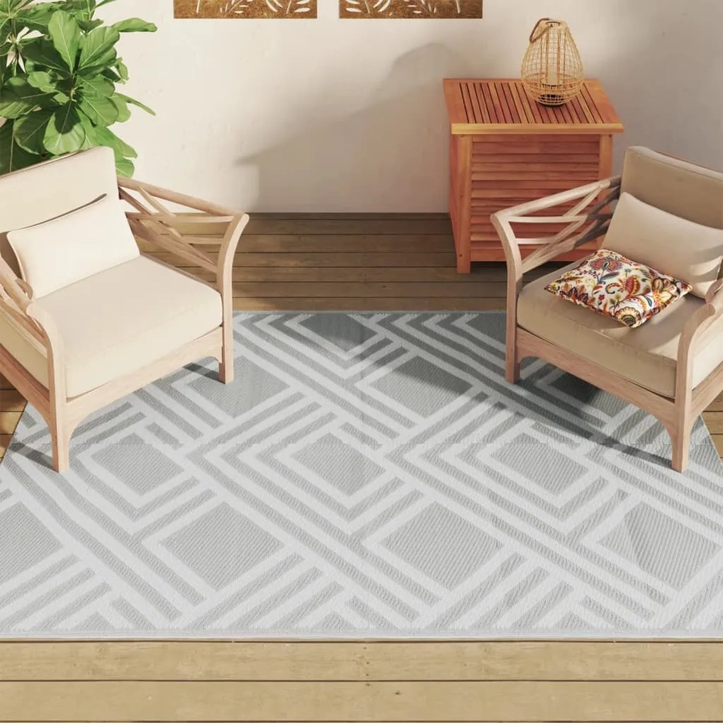 Tapete de exterior 120x180 cm 140x200 PP cinzento