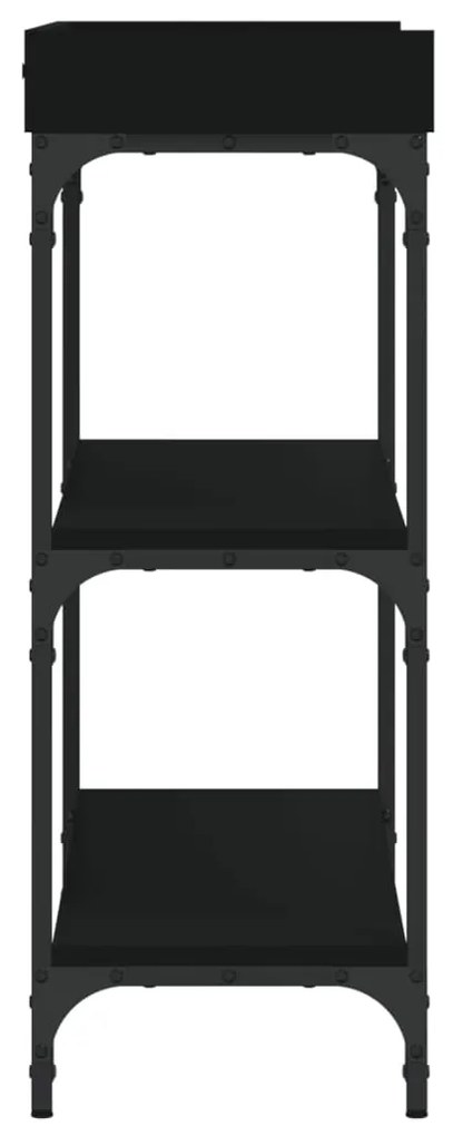 Mesa consola c/ prateleiras 100x30x80 cm preto