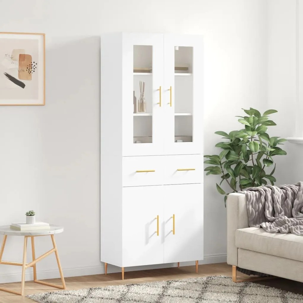 Armário alto 69,5x34x180 cm derivados de madeira branco