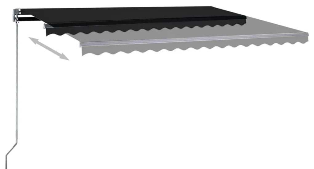 Toldo automático com LED e sensor de vento 450x350 cm antracite