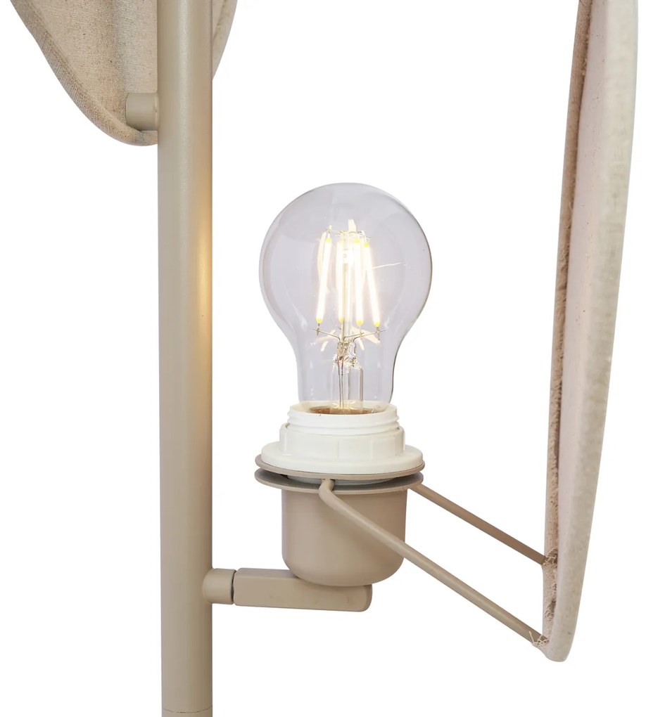 Candeeiro de pé Japandi bege 3 luzes - Organica