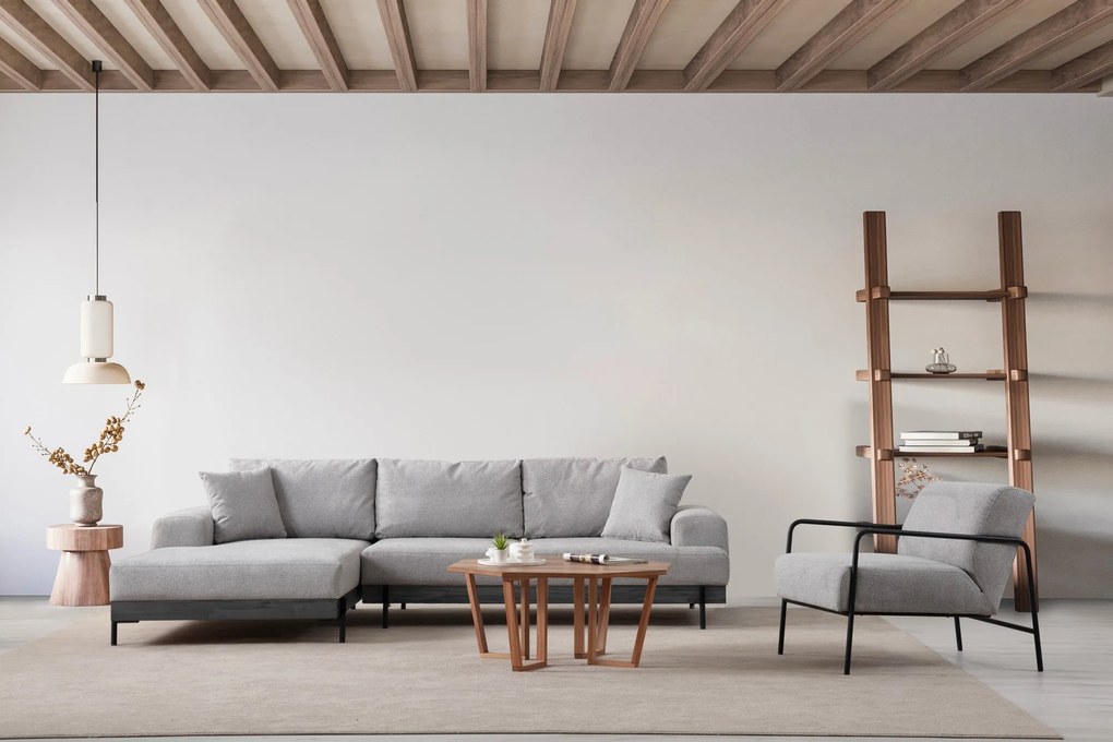 Sofá de Canto Eti – Cinzento – 170 x 280 cm