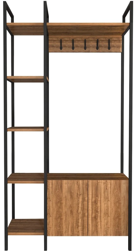 Hall Stand Doga – Walnut Black – 90x35x175 cm