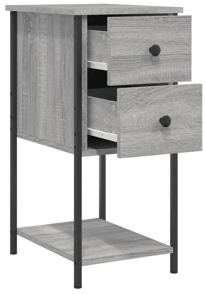 Mesas de cabeceira 2 pcs derivados de madeira sonoma cinza