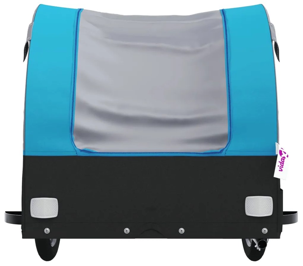 Reboque para bicicleta 45 kg ferro preto e azul