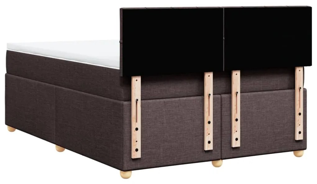 Cama com molas/colchão 140x190 cm tecido castanho-escuro