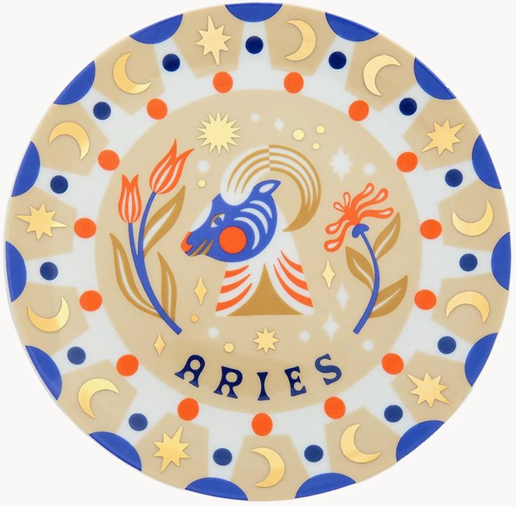 Prato de sobremesa em porcelana Aries
