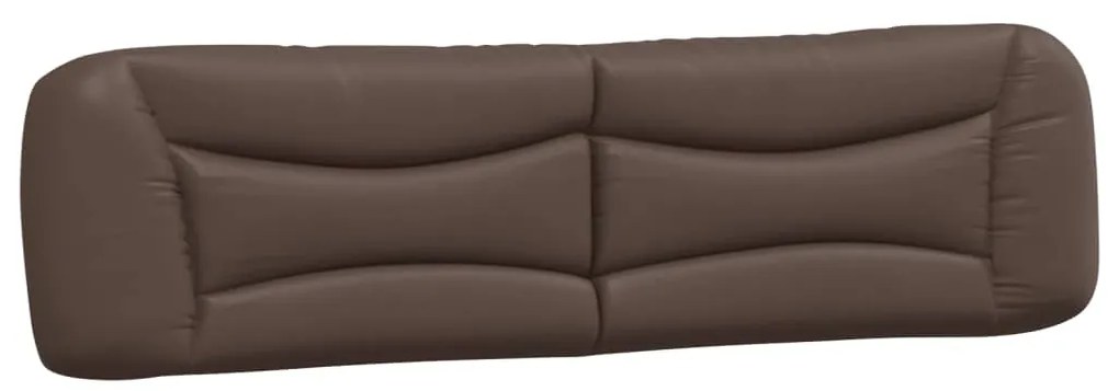 Estrutura cama c/ cabeceira 200x200cm couro artificial castanho