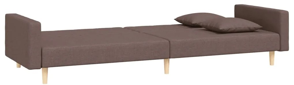Sofá-cama 2 lugares c/ duas almofadas tecido cinza-acastanhado