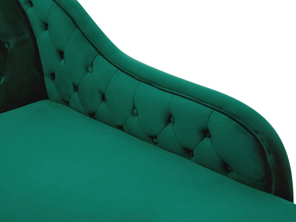 Chaise-longue à esquerda em veludo verde NIMES Beliani
