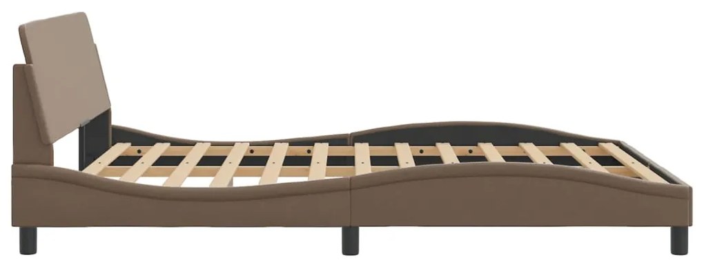 Estrutura cama cabeceira 160x200 cm couro artificial cappuccino
