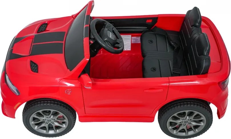 Carro elétrico para Crianças 2 a 5 anos, 12V Dodge Durango Rodas de espuma EVA, assento Couro ecológico e Comando Vermelho
