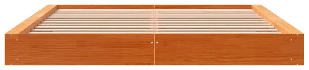 Cama sem colchão 200x200 cm pinho maciço castanho-mel