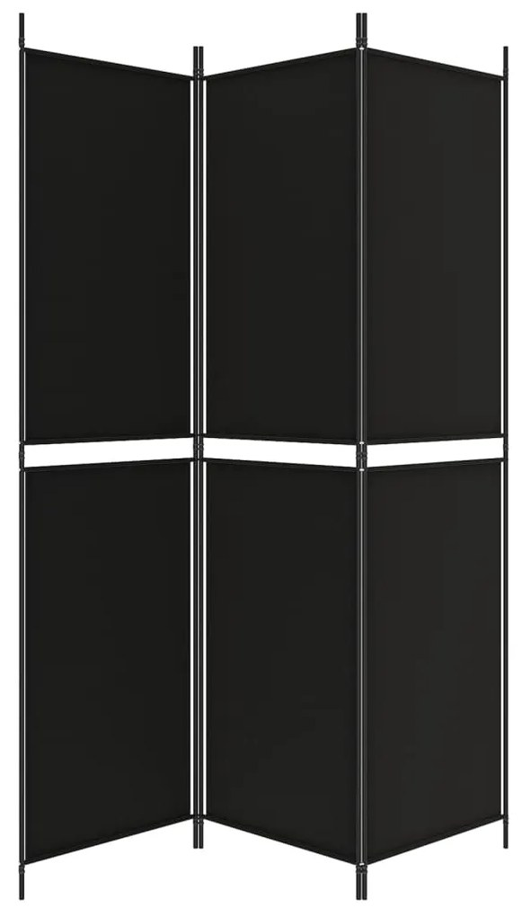 Biombo Targ com 3 Painéis em Tecido Preto - 150x200 cm - Design Modern