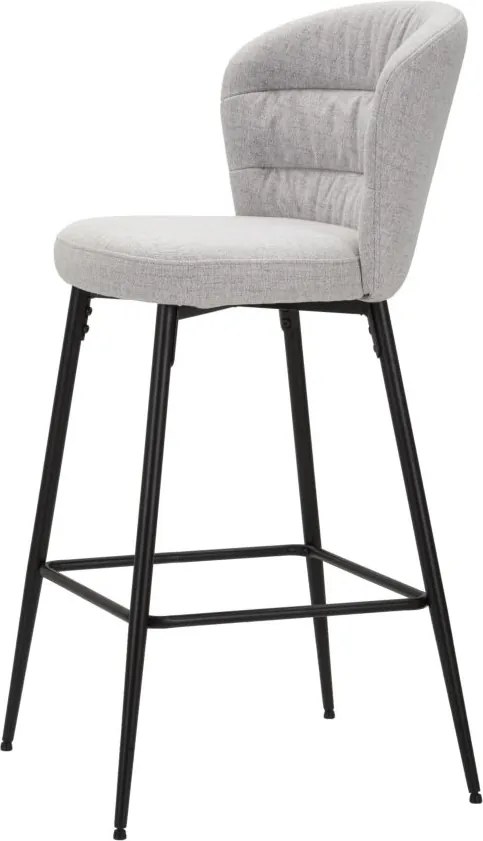 CONJUNTO DE 2 BANCOS DE BAR LOSANNA 52X59X108 CM CINZENTO E PRETO