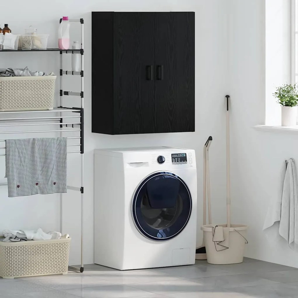 vidaXL Armário de Parede Carvalho Preto 69,5 x 34 x 90 cm