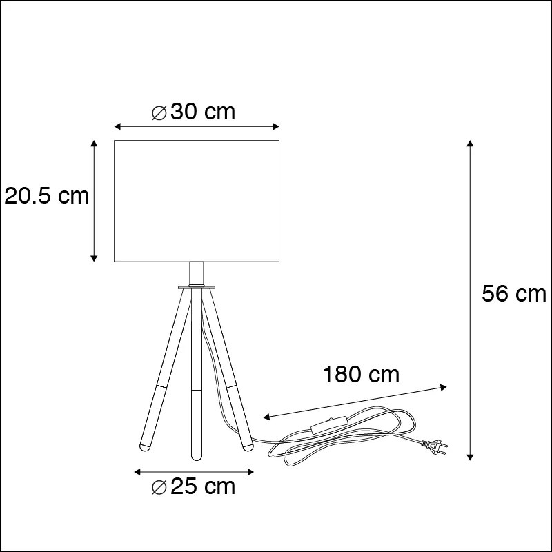 Conjunto de abajur e abajur com sombra preta - Pip Moderno