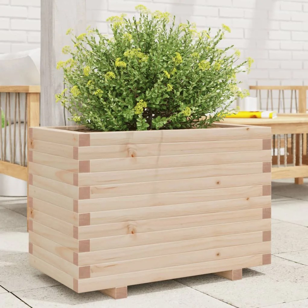 vidaXL Vaso/floreira de jardim 70x40x49,5 cm madeira de pinho maciça