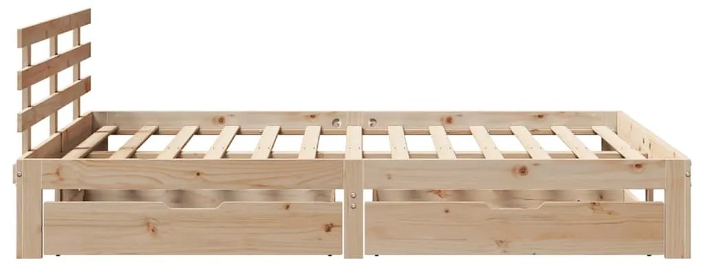 Estrutura de cama c/ gavetas 120x200 cm madeira de pinho maciça