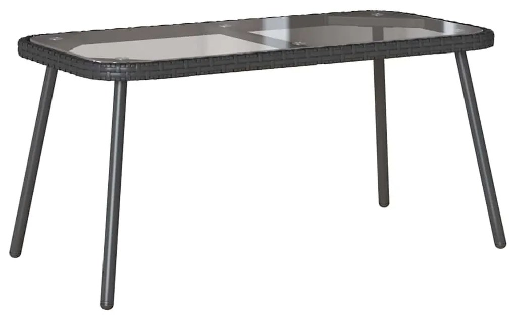 Mesa de café vidaXL Preta 90x45x42 cm Vime Sintético