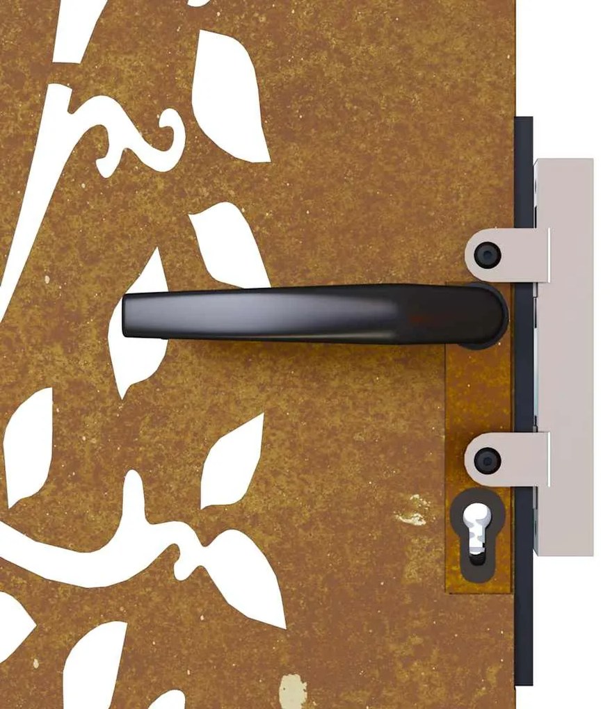 Portão de jardim 85x125 cm aço corten design árvore