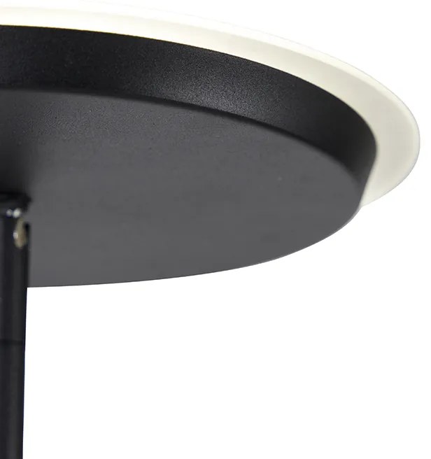 Candeeiro de pé preto com LED e comando remoto - Bumu Design