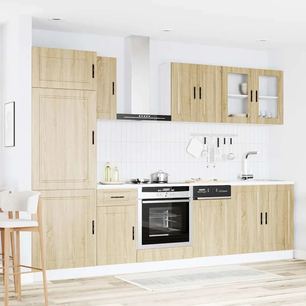 8 peças armário de cozinha conjunto Kalmar sonoma carvalho