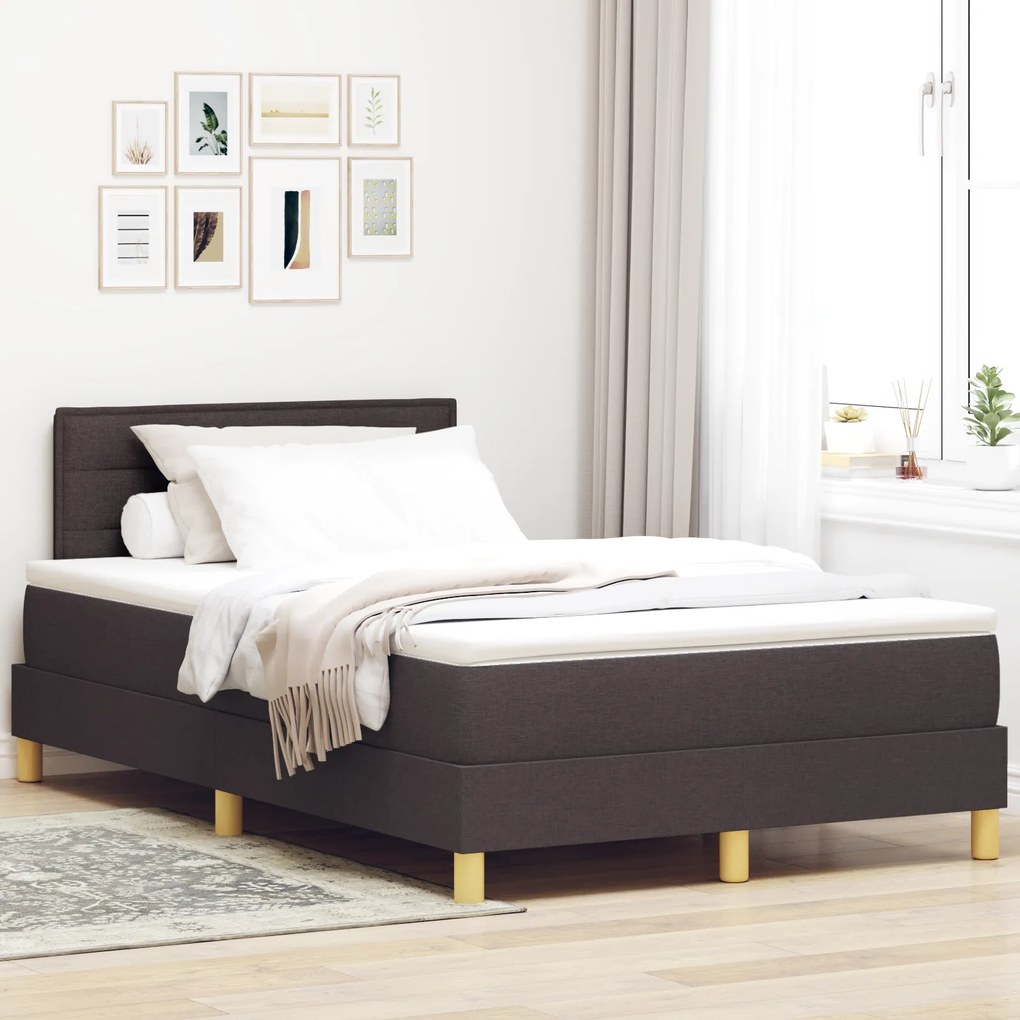 Cama Box Spring com Colchão Castanha 120x200 cm Tecido