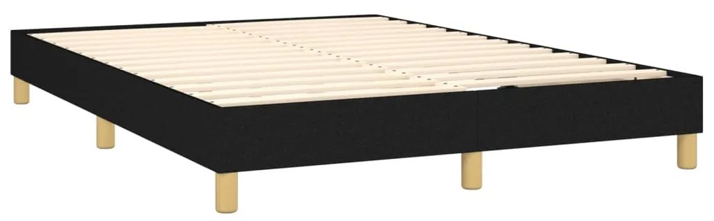 Estrutura de cama sem colchão 140x200 cm tecido preto