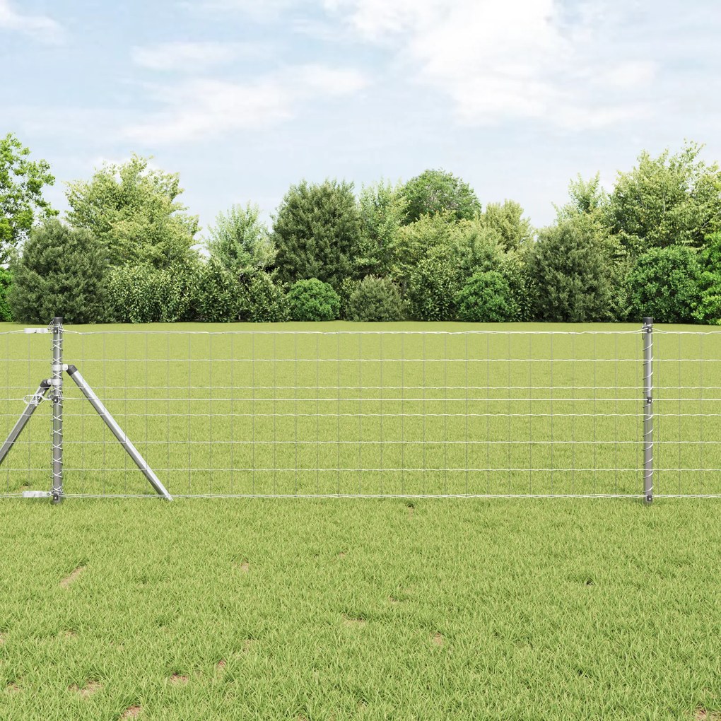 Cerca Euro com 13 postes 0.6x25 m de Aço Galvanizado