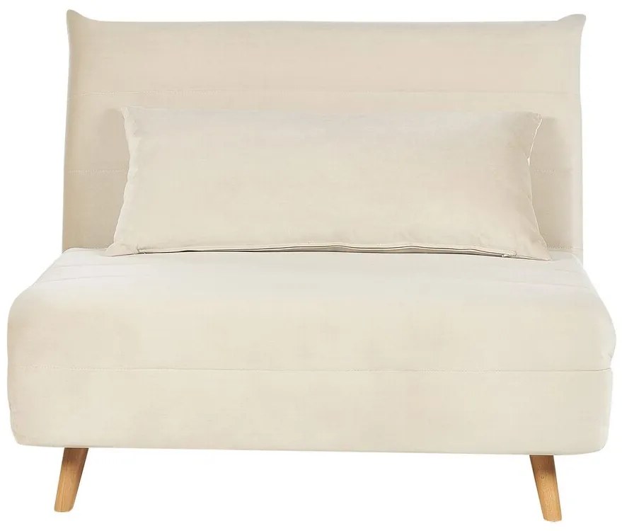 Sofá-cama em veludo creme SETTEN Beliani