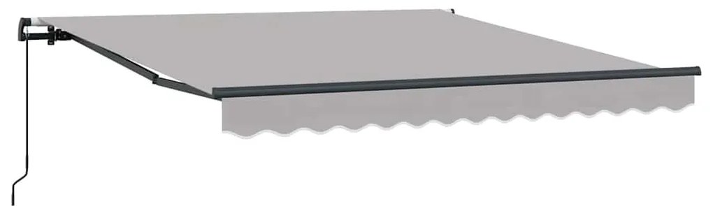 Toldo Retrátil Manual Cinzento-claro 350 x 250 cm Poliéster