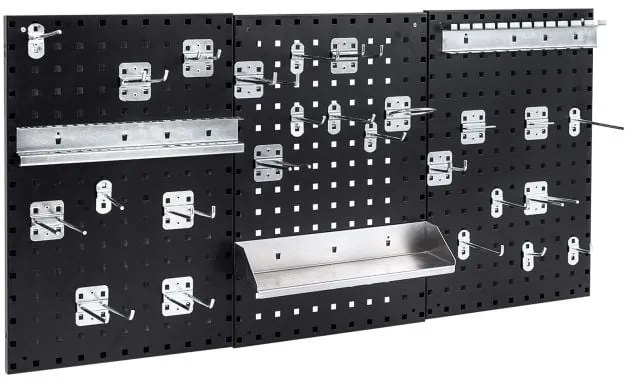 Kit organizador de ferramentas para painel perfurado de parede com 28 acessórios para pendurar - Azul-marinho