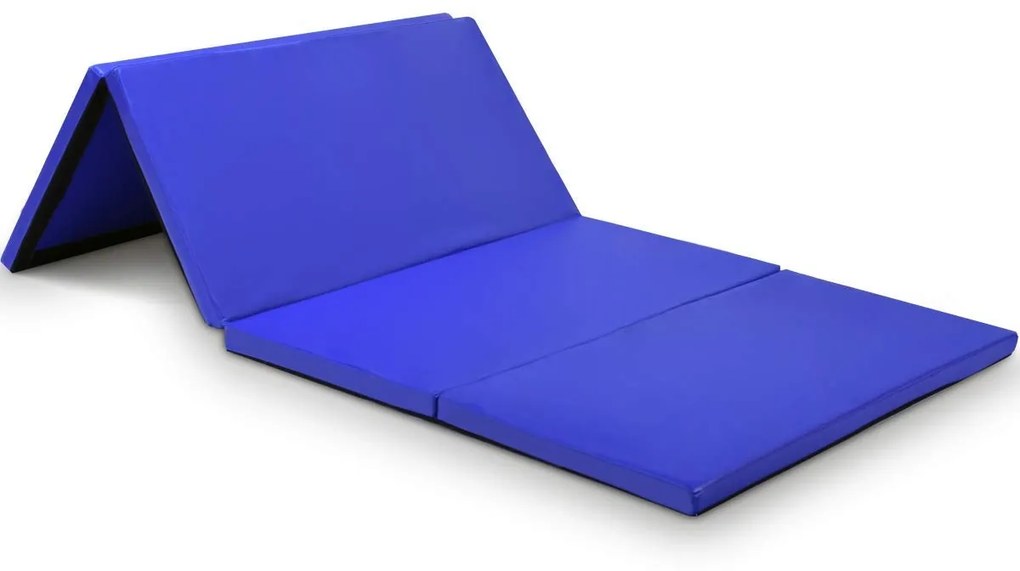 Tapete de ginástica dobrável e antiderrapante Tapete de chão macio dobrável para exercícios de ioga e fitness em casa 240 x 116 x 5 cm Azul