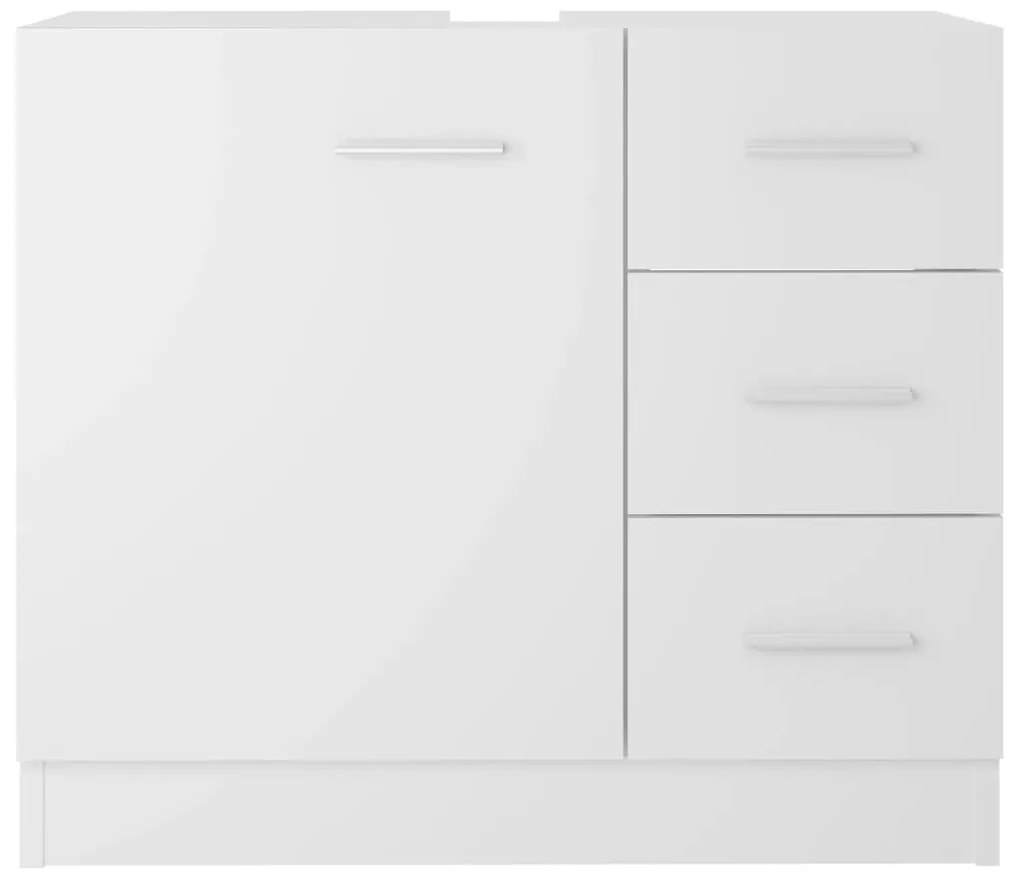 Armário de lavatório 63x30x54 cm derivados de madeira branco