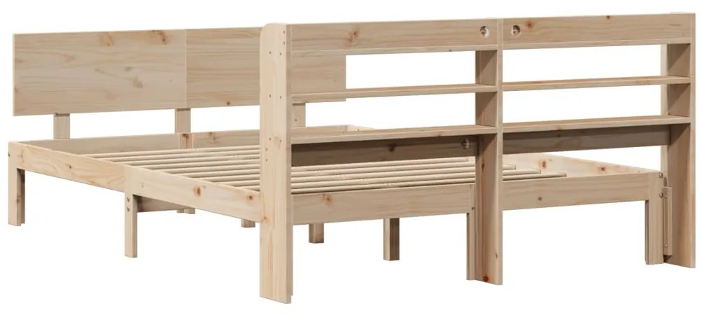 Estrutura de cama com cabeceira 160x200 cm pinho maciço