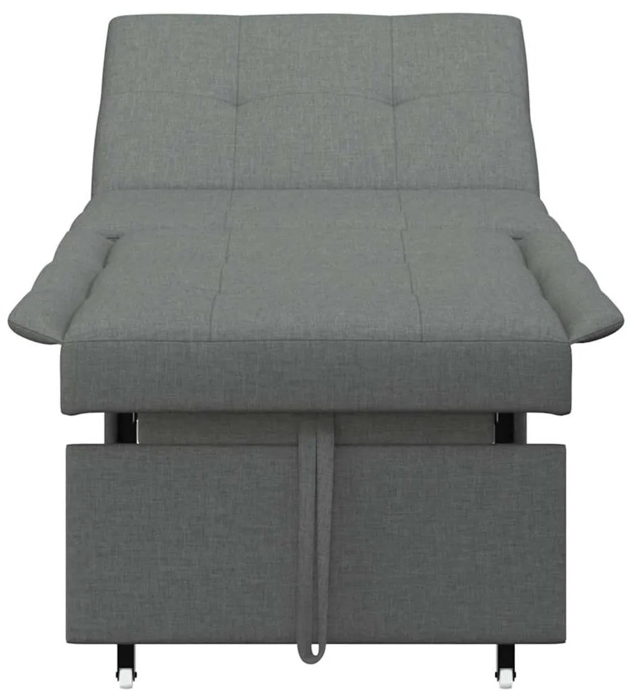 Sofá-Cama 3 em 1 - Design Retrátil, Tecido Cinza Escuro