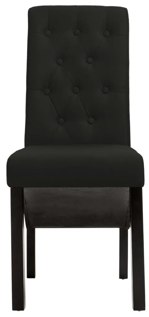 Cadeiras de jantar 2 pcs tecido preto