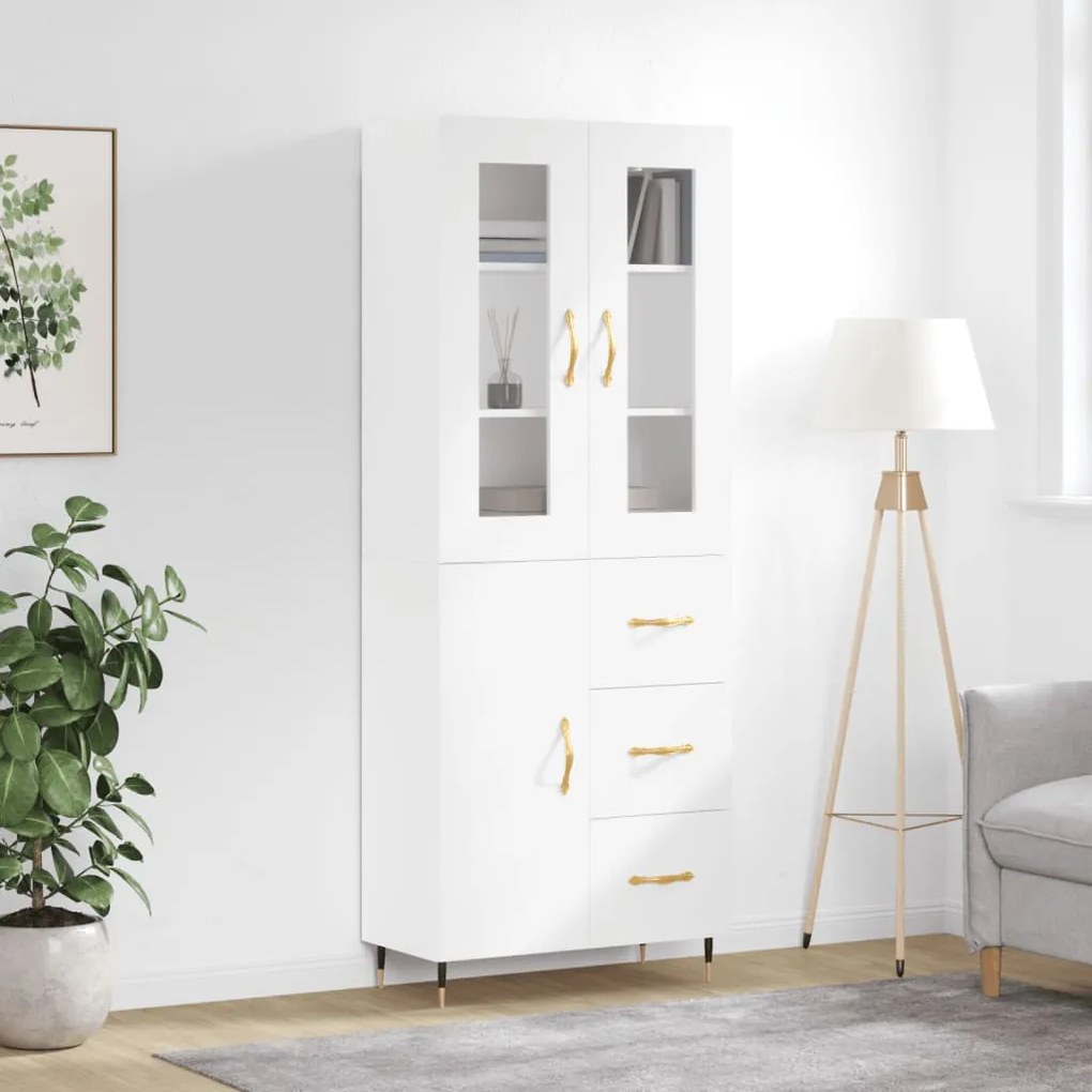 Armário alto 69,5x34x180 cm derivados de madeira branco